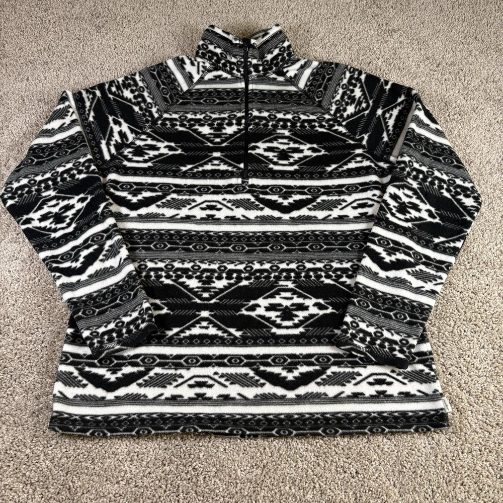 Eddie‎ Bauer Fleece Pullover Women's L Half Zip Aztec Geometric Outdoor Jacket